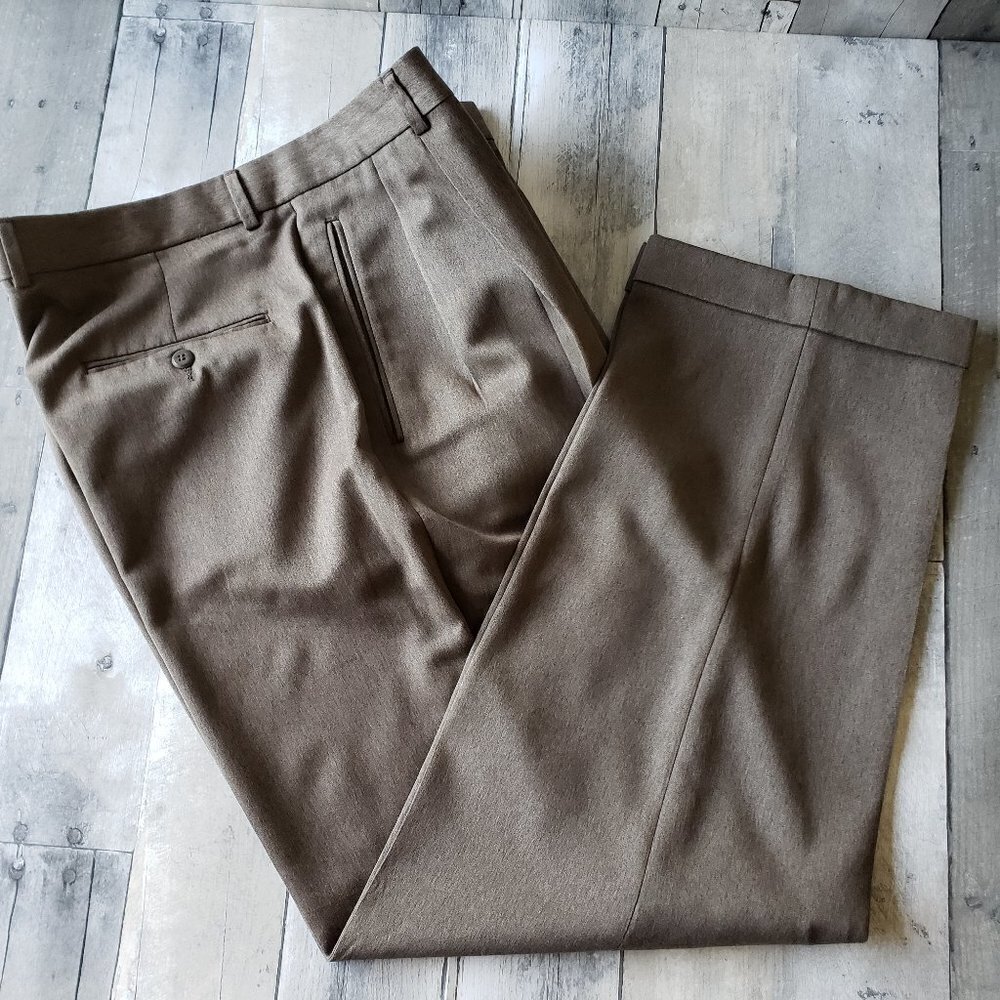 Vintage - Louis Raphael Soft Green/Brown Men's Pants